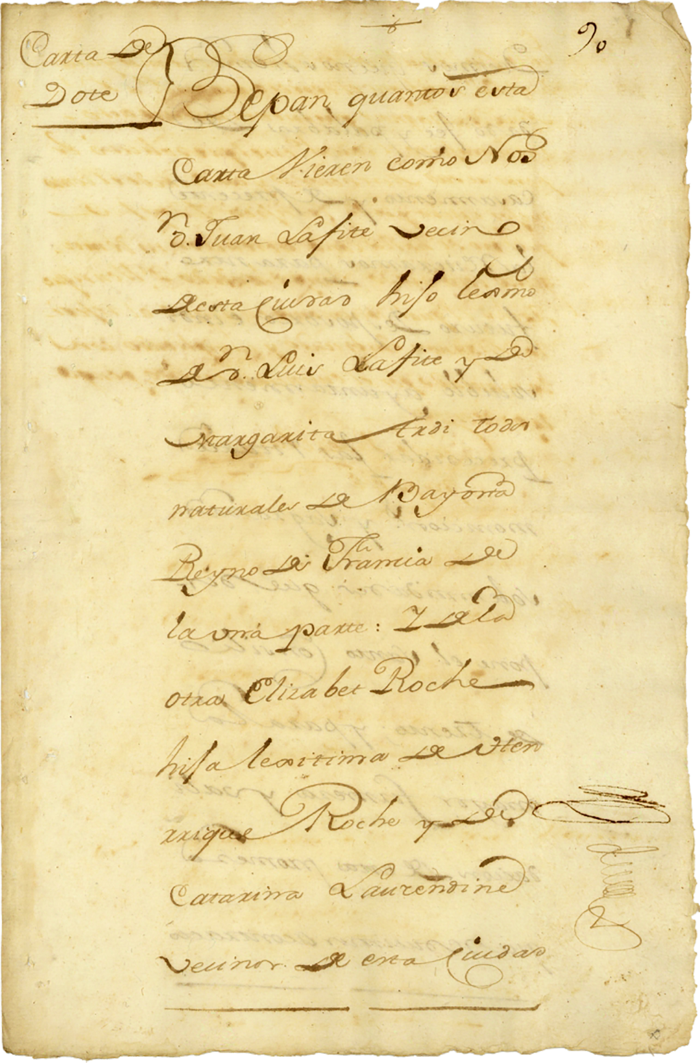 1777 Marriage Contract of Jean Louis Laffite and Elizabeth Roche